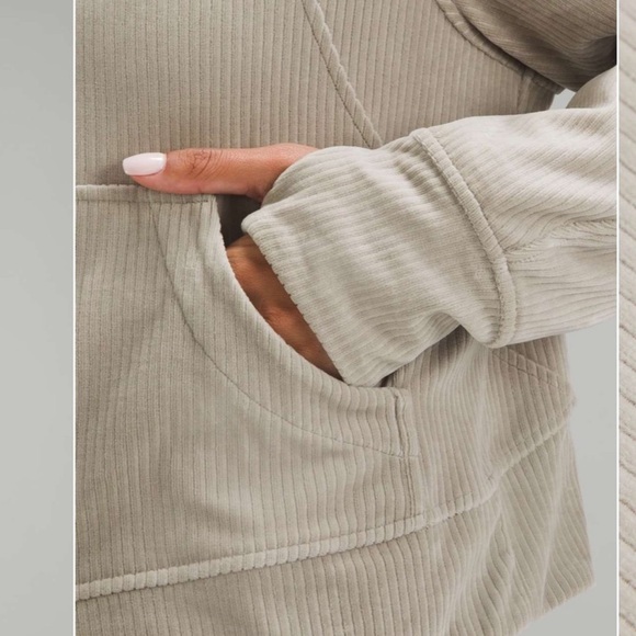 Lululemon Limited Scuba Oversized Hoodie Velvet Cord Riverstone XS/S Pullover - Picture 4 of 7